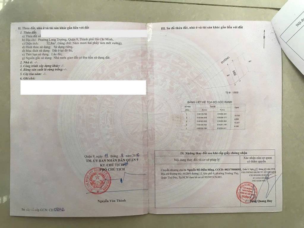 BÁN NỀN ĐẤT HẺM 1331 NGUYỄN DUY TRINH, CẠNH UBND LONG TRƯỜNG, 52M2 GIÁ 3,6 TỶ